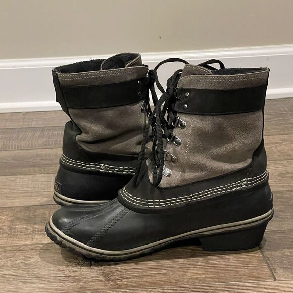 Sorel Winter Fancy Lace II Womens Size 11 Gray Black Waterproof Boots NL2125-011 - Picture 5 of 13